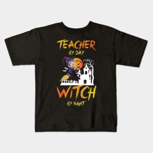 Teacher by day witch by night Kids T-Shirt